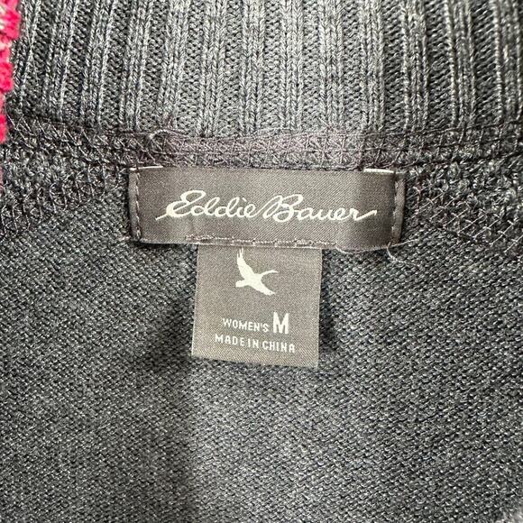 Eddie Bauer Gray Mock Neck Half Zip Pullover Knit Sweater Women's Size Medium - Picture 5 of 12